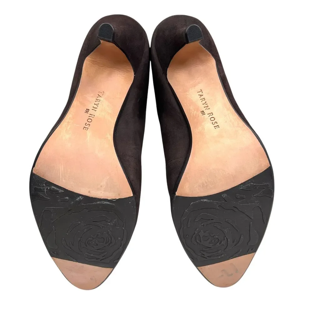 Taryn‎ Rose Womens Pumps Brown Suede Elastic Vamp Band Pointed Toe Size 9